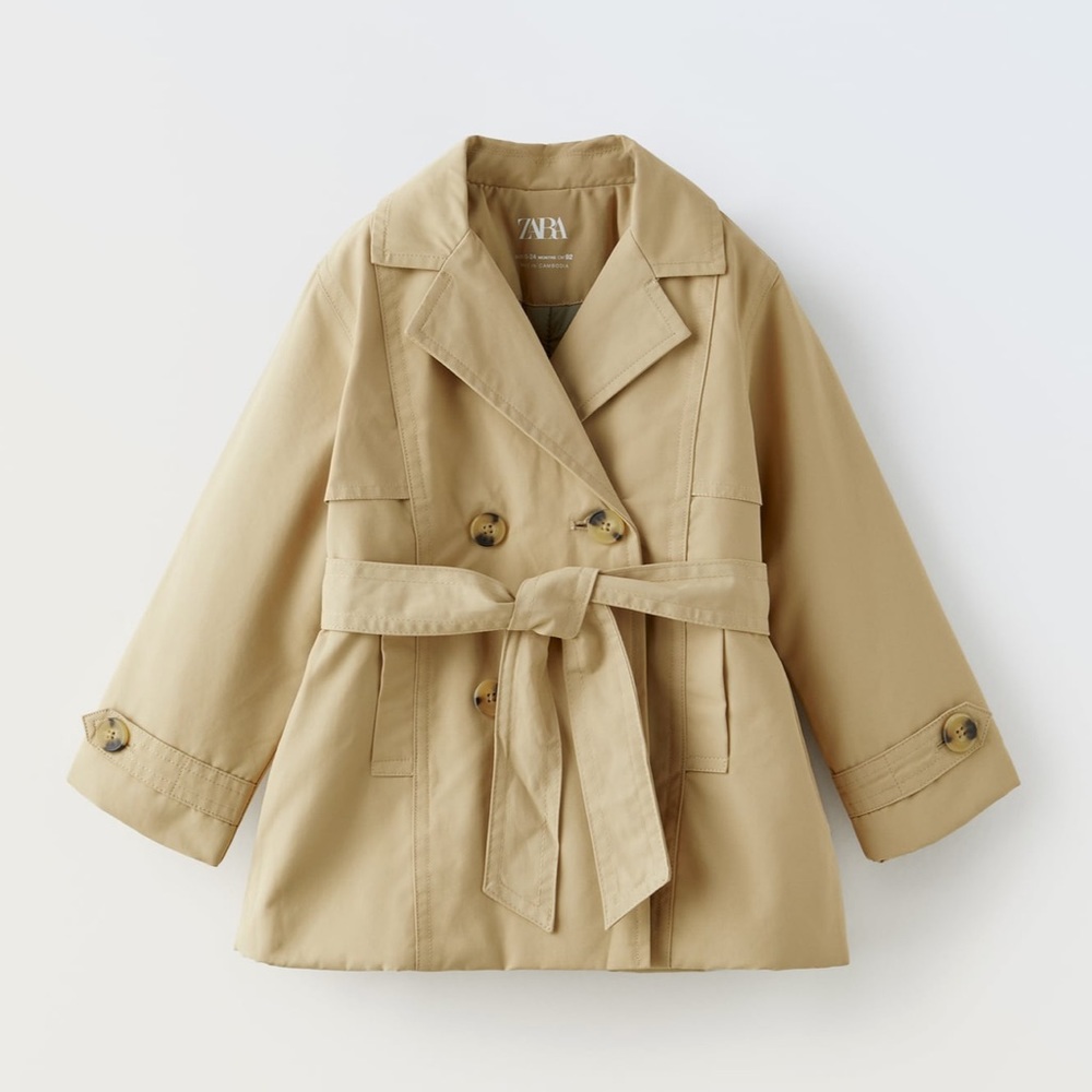 NWT Zara Quilted Basic Trench Coat